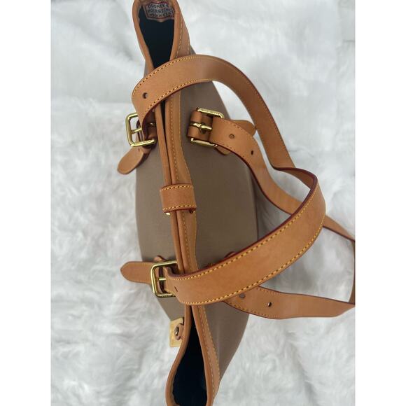 Dooney & Bourke Cabriolet Gray Canvas Tote with Leather trim - Picture 9 of 11
